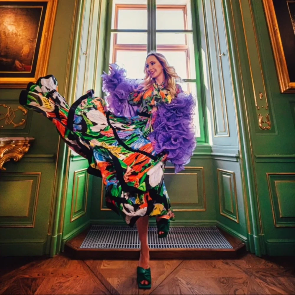 Iris Apfel X H&M Multicolored Ruffle Maxi Skirt - Picture 2 of 16